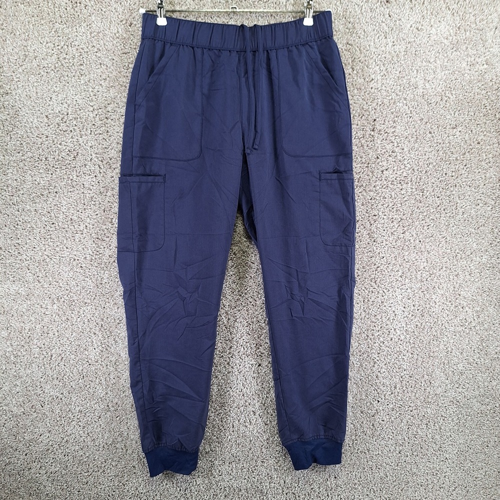 Scrubstar Scrub Pants Women M Indigo Blue Jogger Cargo Healthcare Nurse